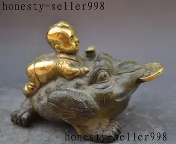Crafts statue fengshui bronze gilt wealth money coin boy ride Golden Toad spittor statue 
Crafts statue fengshui bronze gilt wealth money coin boy ride Golden Toad spittor statue