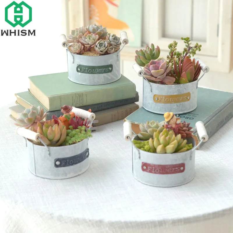 WHISM Vintage Iron Flower Pot Retro Metal Artificial Flower Pots Succulents Plant Nursery Pots Flower Basket Mini Garden Planter
WHISM Vintage Iron Flower Pot Retro Metal Artificial Flower Pots Succulents Plant Nursery Pots Flower Basket Mini Garden Planter