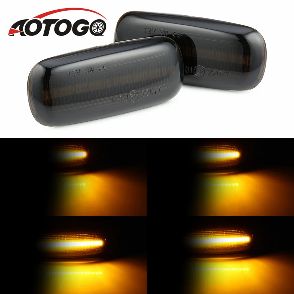 2pcs Flowing Car Side Marker Light for Audi A2 A3 A4 A6 A8 TT Blinker Amber Smoke LED Dynamic Turn Signal Lamp
2pcs Flowing Car Side Marker Light for Audi A2 A3 A4 A6 A8 TT Blinker Amber Smoke LED Dynamic Turn Signal Lamp