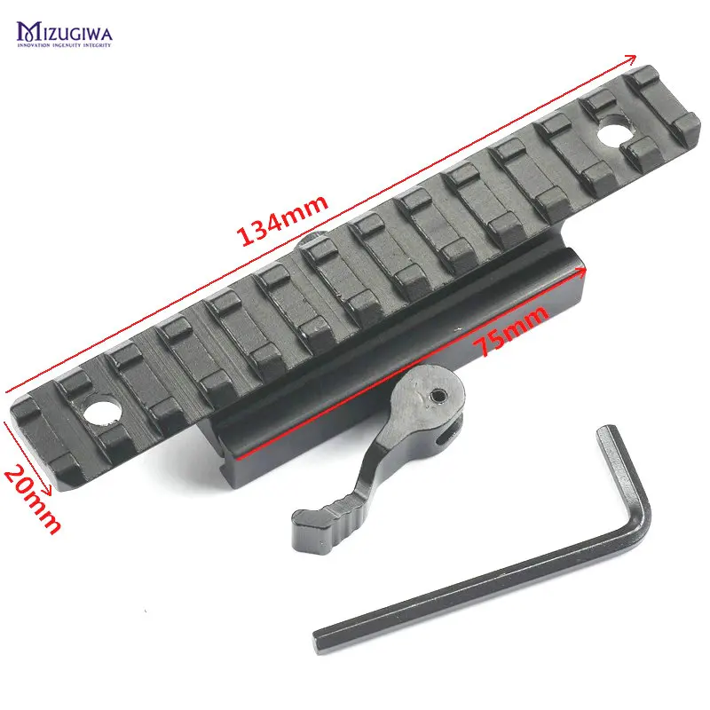 MIZUGIWA QD плоский Топ 13 слотов быстроразъемный 20 мм Riser Base Picatinny Scope Weaver Rail Mount