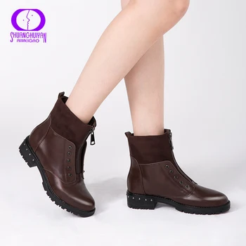 AIMEIGAO Front Zipper Black Ankle Boots For Women Warm Fur Plush Insole Women Boots Low Heel Cool Style Autumn Women Shoes
AIMEIGAO Front Zipper Black Ankle Boots For Women Warm Fur Plush Insole Women Boots Low Heel Cool Style Autumn Women Shoes