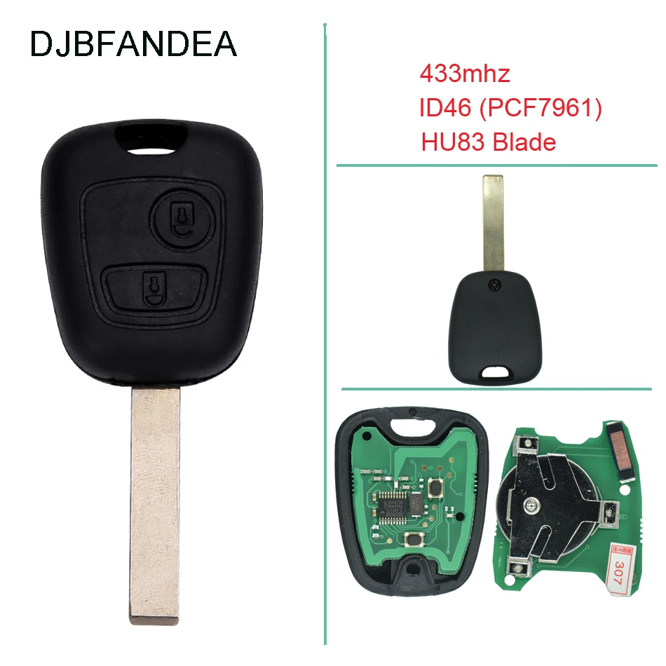 DJBFANDEA 2 Button Remote Car Key fob 433mhz ID46 Chip For Citroen C1 C3 Uncut Blank Blade Remotekey
DJBFANDEA 2 Button Remote Car Key fob 433mhz ID46 Chip For Citroen C1 C3 Uncut Blank Blade Remotekey