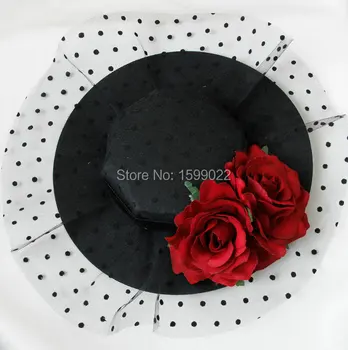 French Black Cocktail Party Woman Kentucky Derby Hat Accessory burgundy Rose flower Woman Sexy Tea Party Veil Ladies Hair Clip
French Black Cocktail Party Woman Kentucky Derby Hat Accessory burgundy Rose flower Woman Sexy Tea Party Veil Ladies Hair Clip