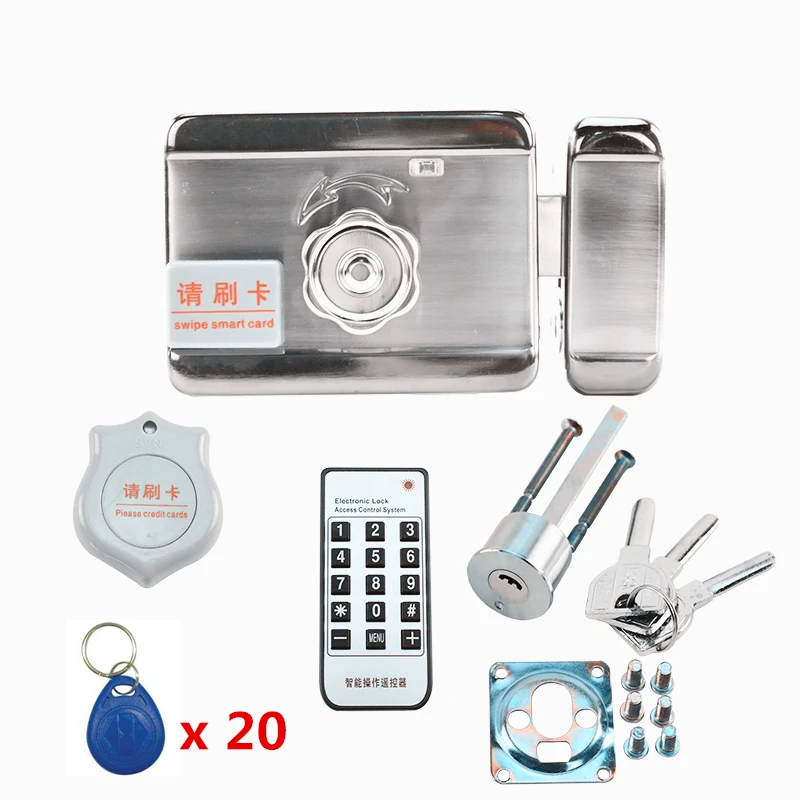 DC12V Two-way Door and Gate Access Control System Electronic Integrated RFID Lock with RFID reader with 20pcs ID 125KHZ keyfob
DC12V Two-way Door and Gate Access Control System Electronic Integrated RFID Lock with RFID reader with 20pcs ID 125KHZ keyfob