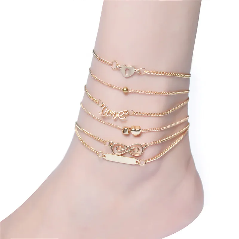 6PCS/Set Women Bohemian Anklet Bracelets Set Heart Infinity Sequins Anklets Set Beach Foot Party Jewelry
6PCS/Set Women Bohemian Anklet Bracelets Set Heart Infinity Sequins Anklets Set Beach Foot Party Jewelry