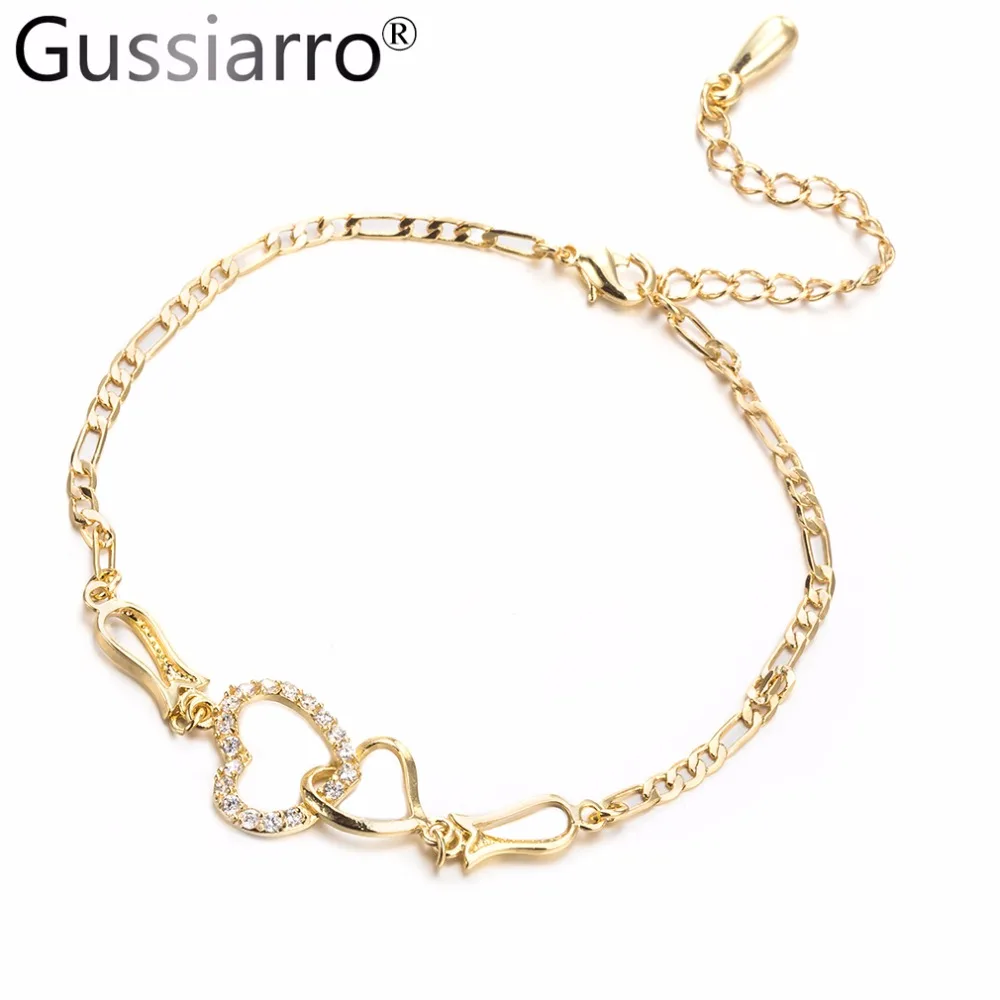 Gussiarro Clear Crystal Anklet Gold-Color Heart Summer Jewelry 25cm Foot Bracelet Chain Anklet For Women 2017 New
Gussiarro Clear Crystal Anklet Gold-Color Heart Summer Jewelry 25cm Foot Bracelet Chain Anklet For Women 2017 New