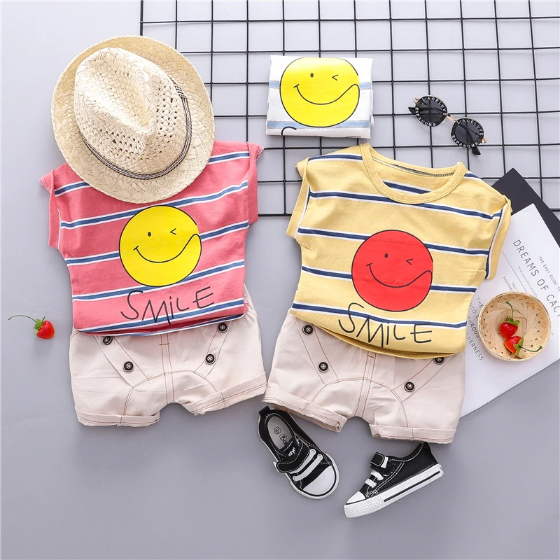 2019 Summer Baby Boys Clothing Sets Infant Toddler Clothes Suits Smiley face Striped T Shirt Shorts Kids Children Casual Suit
2019 Summer Baby Boys Clothing Sets Infant Toddler Clothes Suits Smiley face Striped T Shirt Shorts Kids Children Casual Suit