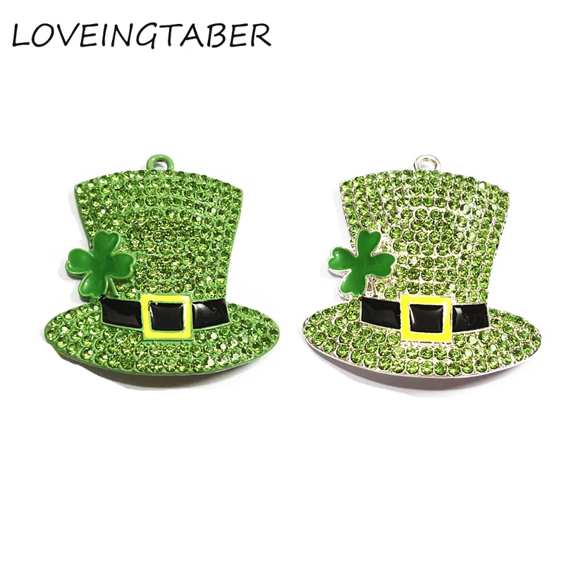 ( Choose Color First ) 39mm*40mm 10pcs/lot Green Clover Hat Rhinestone Pendants For St. Patrick's Day Jewelry Making
( Choose Color First ) 39mm*40mm 10pcs/lot Green Clover Hat Rhinestone Pendants For St. Patrick's Day Jewelry Making