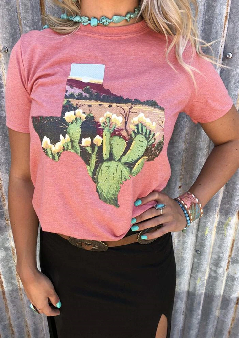 Fashion Women Pink T-Shirt Floral Cactus Texas Print T-Shirt Summer Short Sleeve Soft O-Neck T-Shirt Casual Floral Tops Tee
Fashion Women Pink T-Shirt Floral Cactus Texas Print T-Shirt Summer Short Sleeve Soft O-Neck T-Shirt Casual Floral Tops Tee