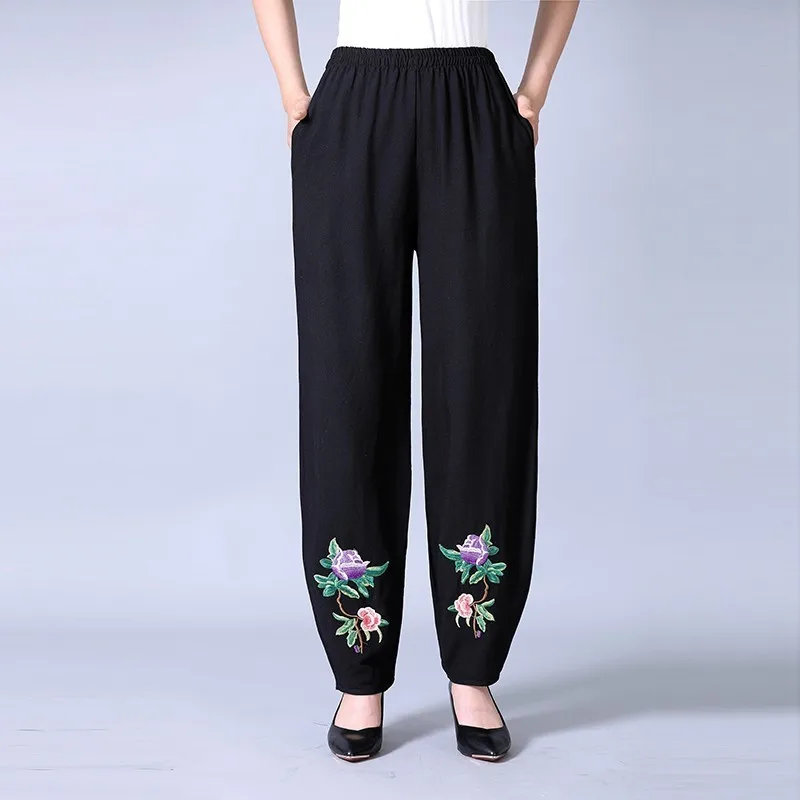 Vintage Floral Embroidery Wide Leg Pants Female High Waist Trousers Casual Spring Summer Loose Cotton Linen Pants Plus Size
Vintage Floral Embroidery Wide Leg Pants Female High Waist Trousers Casual Spring Summer Loose Cotton Linen Pants Plus Size