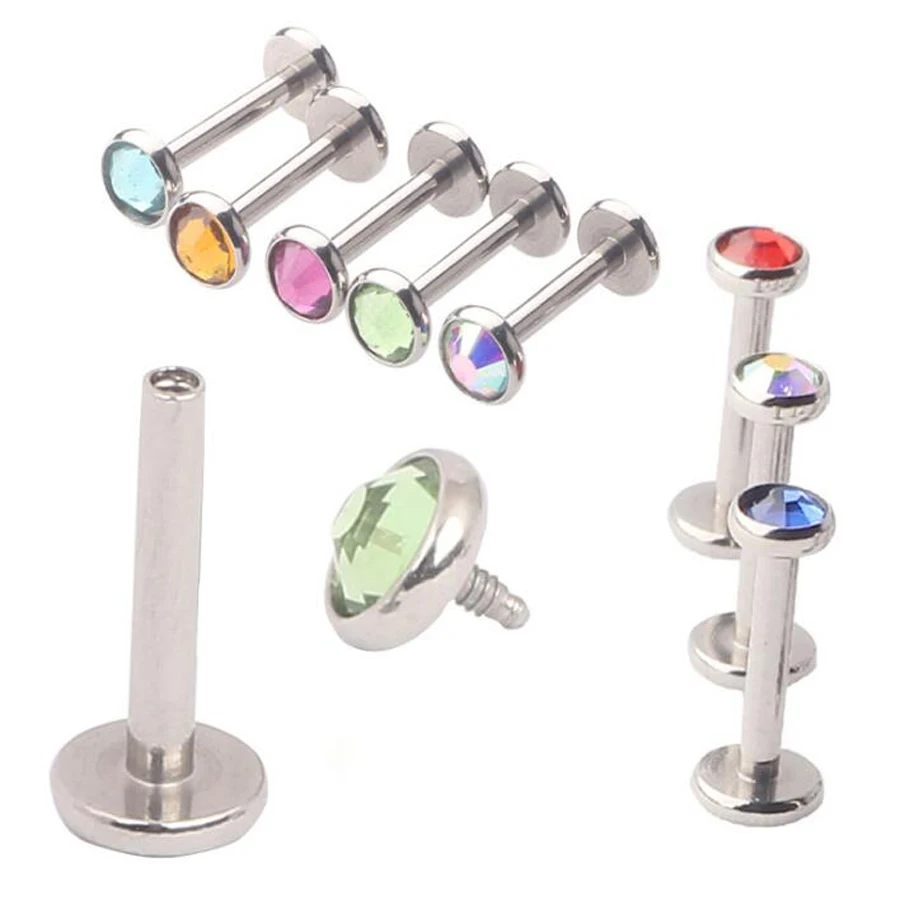 16G Gold Titanium Anodized Internally Threaded Prong Top Gem Labret Lip Piercing Labret Ring Tragus Ear Piercing Body Jewelry
16G Gold Titanium Anodized Internally Threaded Prong Top Gem Labret Lip Piercing Labret Ring Tragus Ear Piercing Body Jewelry