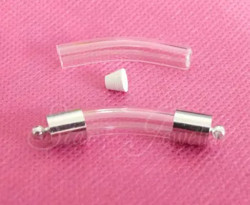 20set/lot---6*28mm clear Rice glass wishing bottle with rubber with two white k cap( need glue)
20set/lot---6*28mm clear Rice glass wishing bottle with rubber with two white k cap( need glue)