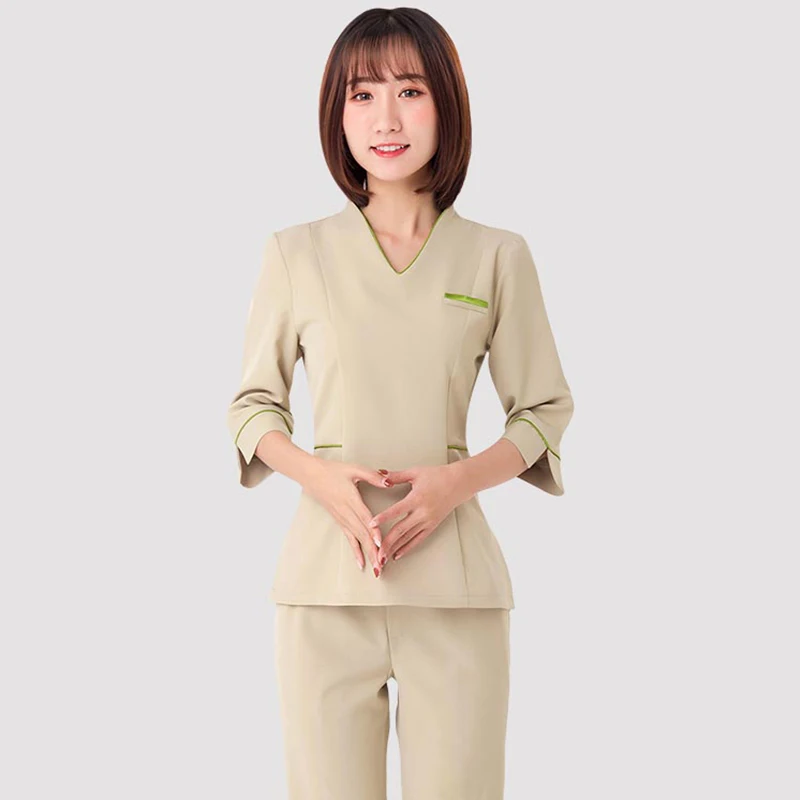 Spa uniforms Beautician working clothing tooling technician sauna bath foot bath massage foot short sleeved uniforms
Spa uniforms Beautician working clothing tooling technician sauna bath foot bath massage foot short sleeved uniforms