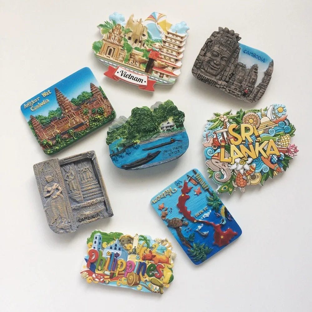 Philippines Vietnam Laos Cambodia Angkor Wat Sri Lanka Fridge Magent Tourist Souvenirs Resin Refrigerator Magnetic Stickers
Philippines Vietnam Laos Cambodia Angkor Wat Sri Lanka Fridge Magent Tourist Souvenirs Resin Refrigerator Magnetic Stickers