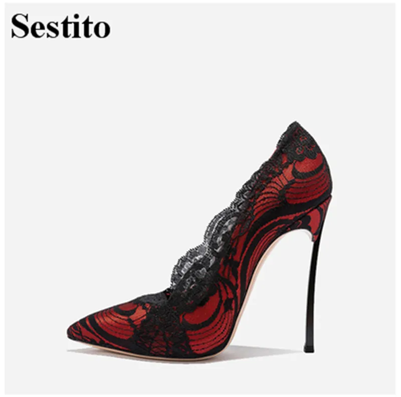 2018 New Sexy Lace Turned-overEdge Pointed Toe Super High Thin Heels Wedding Women Pumps Basic Slip-on Women Shoes Spring/Autumn
2018 New Sexy Lace Turned-overEdge Pointed Toe Super High Thin Heels Wedding Women Pumps Basic Slip-on Women Shoes Spring/Autumn