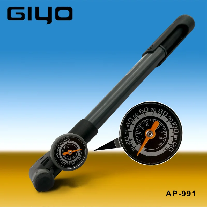 Насос для велосипеда GIYO GP-991 Сделано в Тайване манометр воздушный мини-насос