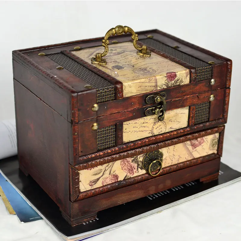 Do the old antique jewelry box retro dressing box with mirror box of Chinese classical wooden box exquisite old 100
Do the old antique jewelry box retro dressing box with mirror box of Chinese classical wooden box exquisite old 100