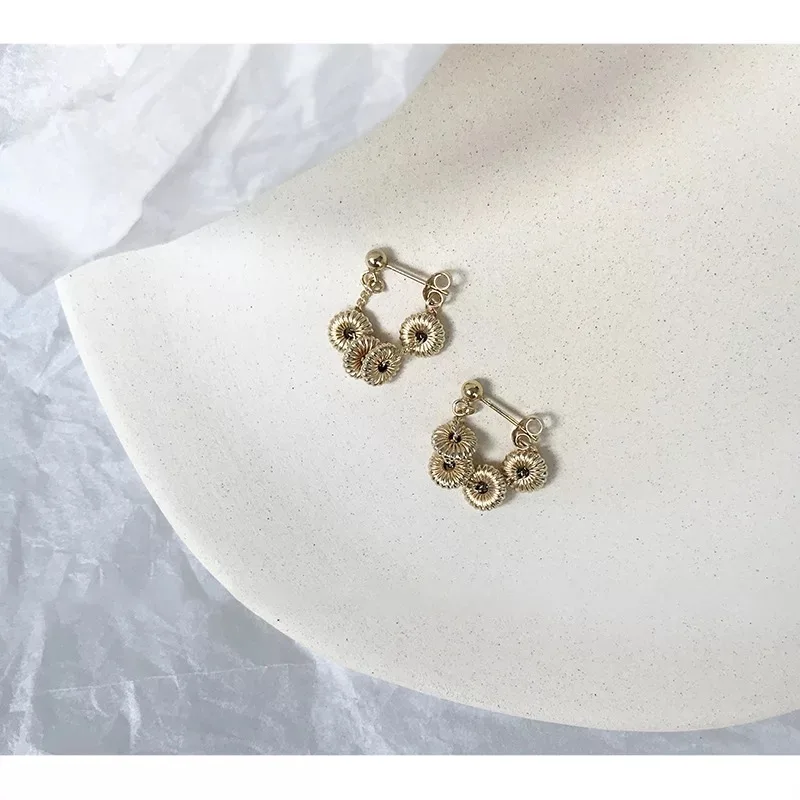 925 sterling silver earring fashion retro pattern flat bead back hanging stud earring short pendant temperame trend girl ear jew
925 sterling silver earring fashion retro pattern flat bead back hanging stud earring short pendant temperame trend girl ear jew