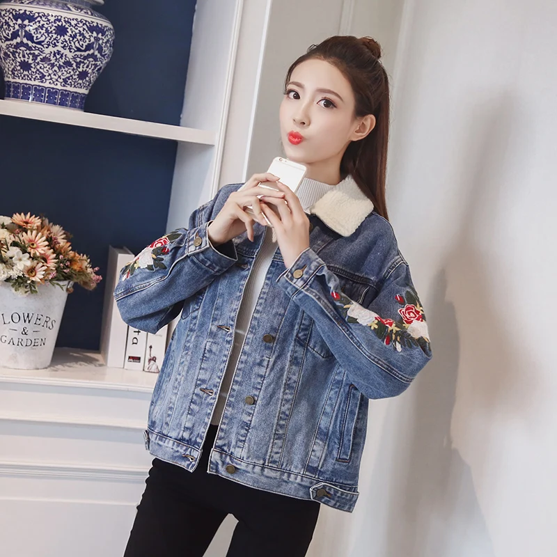 THHONE Denim Jacket Women Winter Coat Warm Fleece Embroidery Fashion Chaqueta Mujer Jeans Winter Jackets Female Denim Coats 2018
THHONE Denim Jacket Women Winter Coat Warm Fleece Embroidery Fashion Chaqueta Mujer Jeans Winter Jackets Female Denim Coats 2018