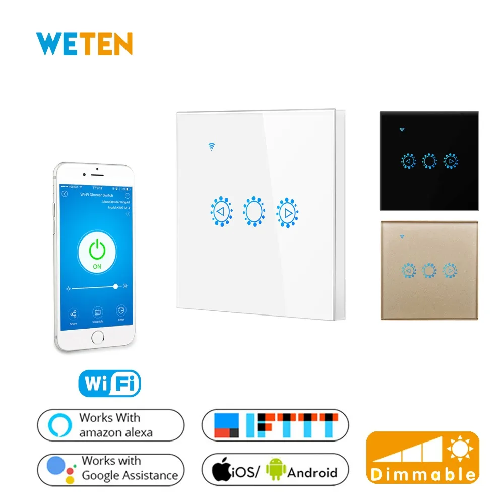 Dimmable Wifi Wall Touch Switch Glass Panel Stepless Dimmer Ewelink APP Support Alexa Google Home EU UK LED Dimming Switch
Dimmable Wifi Wall Touch Switch Glass Panel Stepless Dimmer Ewelink APP Support Alexa Google Home EU UK LED Dimming Switch