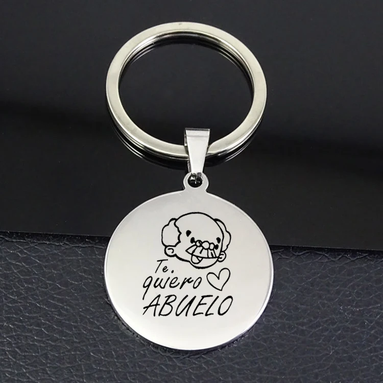 "Te quiero Abuelo" Keychain 2019 Letter Disc Pendant Men's Keyring Jewelry Gift for Grandfather Souvenir YP6808
"Te quiero Abuelo" Keychain 2019 Letter Disc Pendant Men's Keyring Jewelry Gift for Grandfather Souvenir YP6808