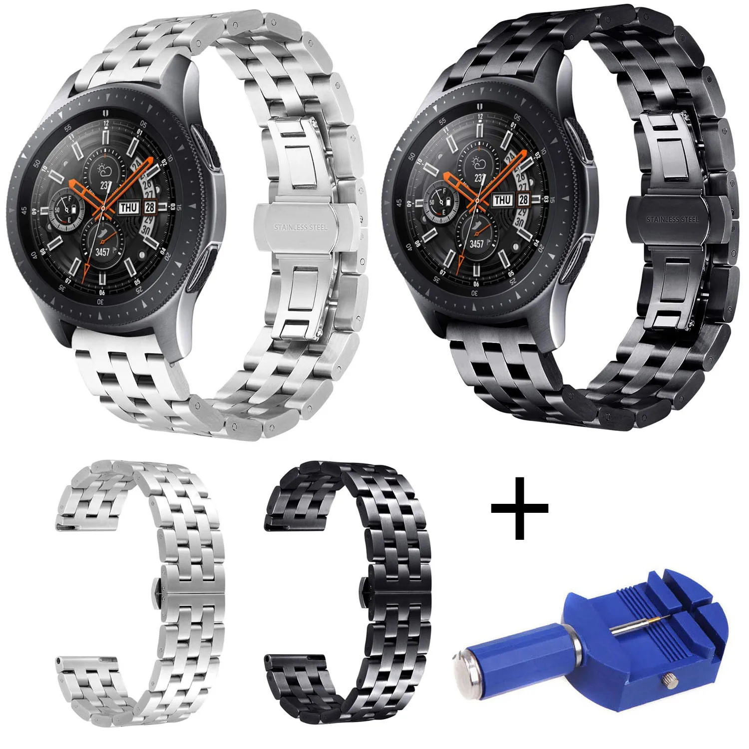 Ремешок для часов 20 мм 22 Samsung Galaxy Watch 42 46 активный ремешок из нержавеющей стали Huawei