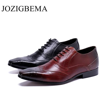 Men Genuine Cow Leather Brogue Wedding Business Mens Casual Flats Shoes 2019 Black Vintage Oxford Shoes For Men's Shoes
Men Genuine Cow Leather Brogue Wedding Business Mens Casual Flats Shoes 2019 Black Vintage Oxford Shoes For Men's Shoes
