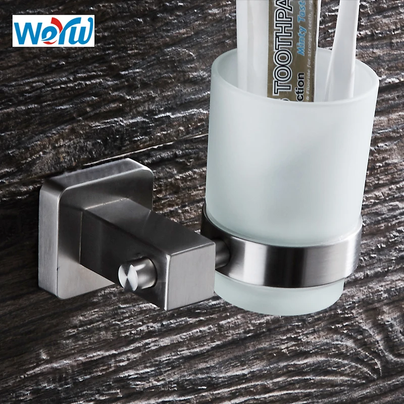 WEYUU Toothbrush &Toothpaste Cup Holder SUS304 Stainless Steel Glass Tumbler Bathroom Accessory Wall mount Single Wire drawing
WEYUU Toothbrush &Toothpaste Cup Holder SUS304 Stainless Steel Glass Tumbler Bathroom Accessory Wall mount Single Wire drawing