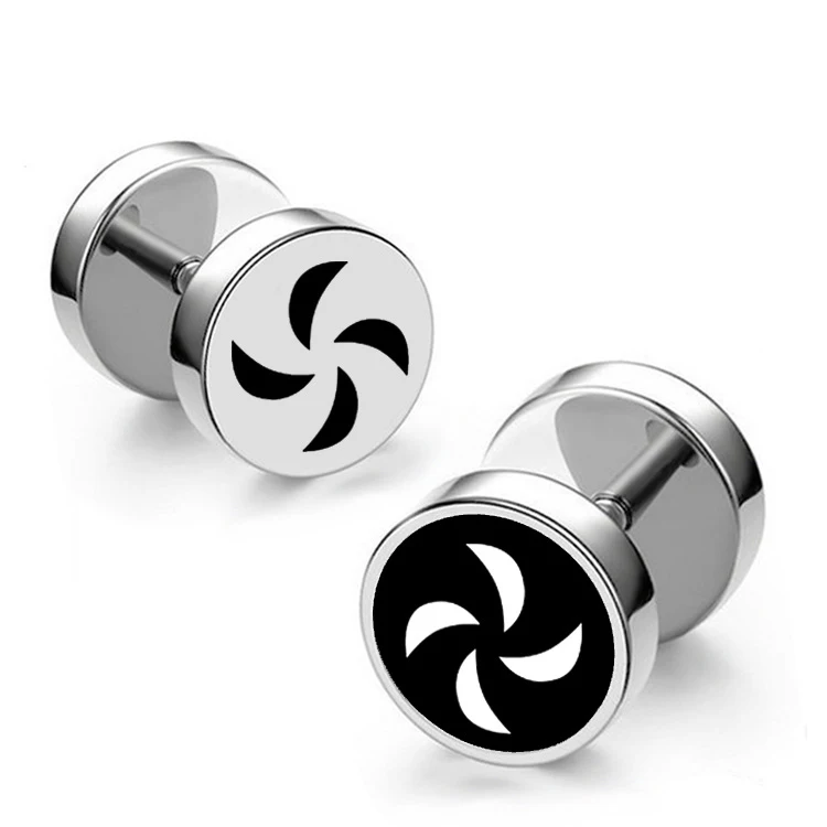 Classic 8mm Pinwheel Stud Earrings For Male Enamel Black Punk Stainless Steel Alloy Earring Party Accessories one pair
Classic 8mm Pinwheel Stud Earrings For Male Enamel Black Punk Stainless Steel Alloy Earring Party Accessories one pair
