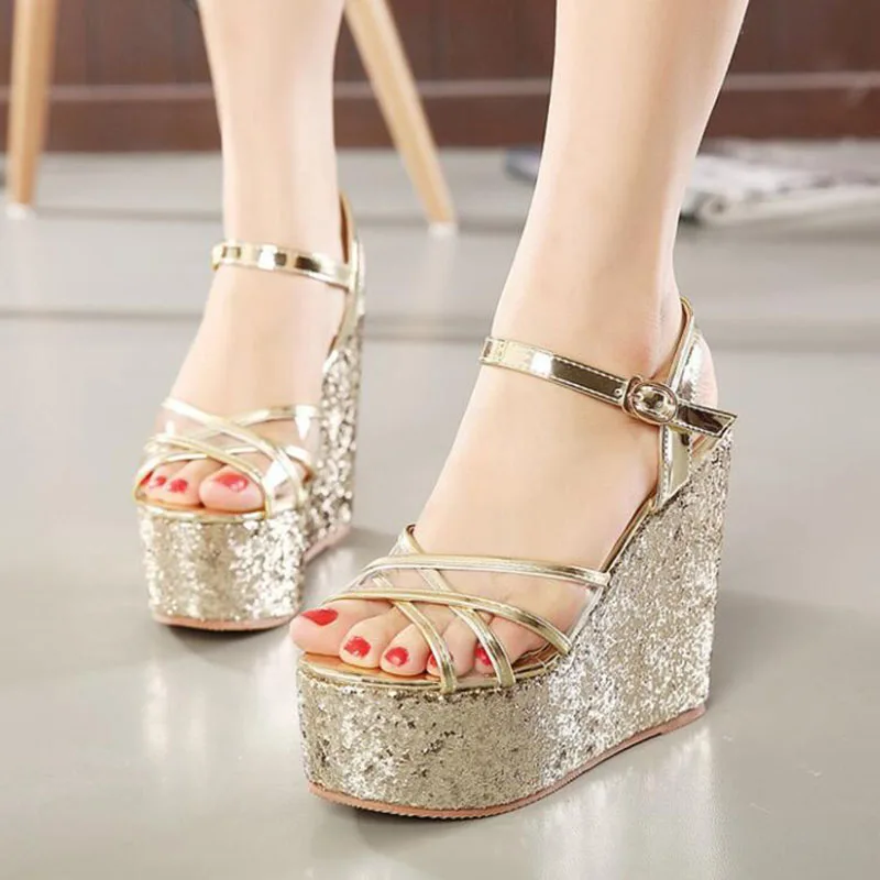 High Heels Sandals Women Shinning Glitter Silver Gold Platform Wedges 2019 Summer Ladies Open Toe Casual Shoes Pumps
High Heels Sandals Women Shinning Glitter Silver Gold Platform Wedges 2019 Summer Ladies Open Toe Casual Shoes Pumps