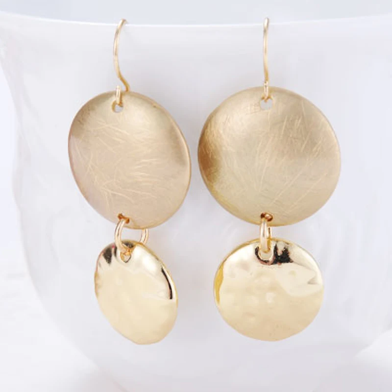 Fashion Vintage Gold Silver Color Double Round Drop Earrings For Women Jewelry Statement Dangle earring
Fashion Vintage Gold Silver Color Double Round Drop Earrings For Women Jewelry Statement Dangle earring