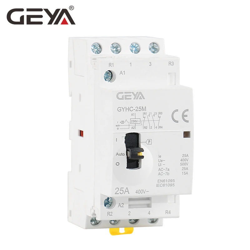 Free Shipping GEYA GYHC 4P 16A 20A 25A 2NO2NC 220V/230V 50/60HZ Din rail Household AC Modular Contactor
Free Shipping GEYA GYHC 4P 16A 20A 25A 2NO2NC 220V/230V 50/60HZ Din rail Household AC Modular Contactor