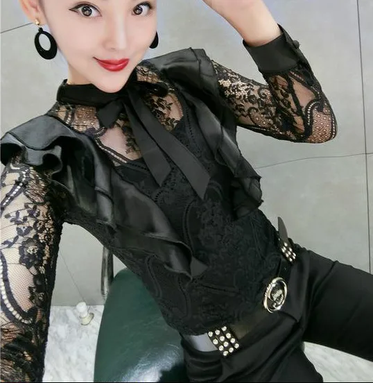 2018 Elegant Long Sleeve Hollow Out Lace Blouses Women Ruffles Bow Tie Lace Pullovers Shirts Women Hollow Out Lace Ruffles Tops
2018 Elegant Long Sleeve Hollow Out Lace Blouses Women Ruffles Bow Tie Lace Pullovers Shirts Women Hollow Out Lace Ruffles Tops