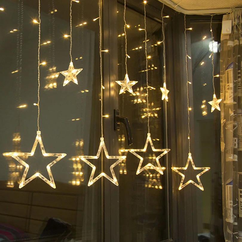 Grnflashing 2.5M 138leds 8 modes Star Led curtain Adjustable string lighting for Christmas Holiday bedroom Decoration lights
Grnflashing 2.5M 138leds 8 modes Star Led curtain Adjustable string lighting for Christmas Holiday bedroom Decoration lights