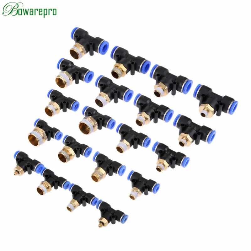 2PCS Tee Union Pneumatic Connector Tube One Touch Push In Fitting PB4-12MM (M5" 1/8" 1/4" 3/8" 1/2") Threaded Hose Air Fittings
2PCS Tee Union Pneumatic Connector Tube One Touch Push In Fitting PB4-12MM (M5" 1/8" 1/4" 3/8" 1/2") Threaded Hose Air Fittings