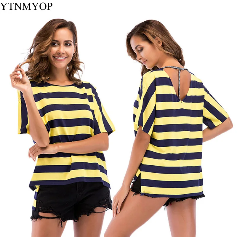 YTNMYOP Women Loose T-shirts Casual Short Sleeve Striped Female T-shirt O-Neck Knitted Tops
YTNMYOP Women Loose T-shirts Casual Short Sleeve Striped Female T-shirt O-Neck Knitted Tops