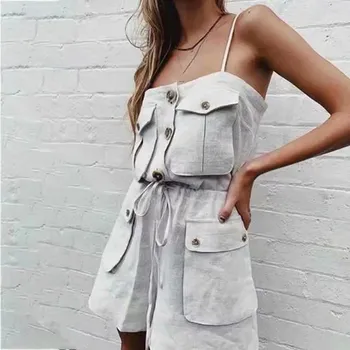 2019 Women Summer Beach Strap Romper Pockets Lace Up Short Jumpsuit Casual Solid Loose Overalls
2019 Women Summer Beach Strap Romper Pockets Lace Up Short Jumpsuit Casual Solid Loose Overalls