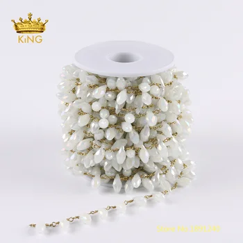 5Meters 6x12mm White AB Coated Glass Rosary Chains Findings,Faceted Drop Glass Beaded Chains Crafts Necklace Bracelet ZJ207-2
5Meters 6x12mm White AB Coated Glass Rosary Chains Findings,Faceted Drop Glass Beaded Chains Crafts Necklace Bracelet ZJ207-2