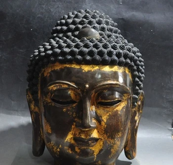 Old Tibet Buddhism Fane Bronze Gilt Sakyamuni Shakyamuni Buddha Head Sculpture
Old Tibet Buddhism Fane Bronze Gilt Sakyamuni Shakyamuni Buddha Head Sculpture
