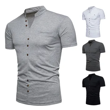 2018 spring and summer new fashion men's European code solid color Slim short-sleeved T-shirt
2018 spring and summer new fashion men's European code solid color Slim short-sleeved T-shirt