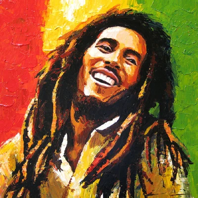 TOP ART oil painting- BOB MARLEY Reggae Jamaica ROCK Singer portrait OIL PAINTING -100% hand painted --Accept customize art | Дом и сад