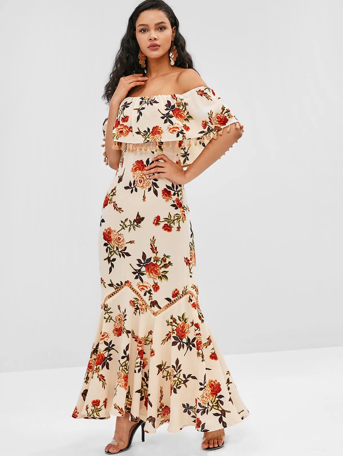 ZAFUL Floral Print Tassel Women Boho Dress Summer Off Shoulder Half Sleeves A-Line Maxi Dress Female Casual Dresses Beachwear
ZAFUL Floral Print Tassel Women Boho Dress Summer Off Shoulder Half Sleeves A-Line Maxi Dress Female Casual Dresses Beachwear