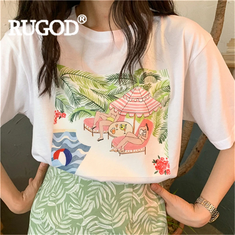 RUGOD Women's t shirts o-neck beach girl print loose plus size tee 2019 new summer fashion female casual slim funny cute top
RUGOD Women's t shirts o-neck beach girl print loose plus size tee 2019 new summer fashion female casual slim funny cute top