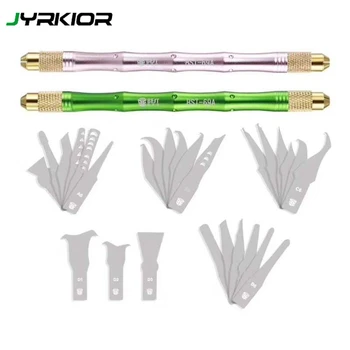 Jyrkior 27pcs Knives Craft Cutting Knife DIY Carving Knife CPU BGA Chip Remove Tool Pry Knife For Mobile Phone Motherboard
Jyrkior 27pcs Knives Craft Cutting Knife DIY Carving Knife CPU BGA Chip Remove Tool Pry Knife For Mobile Phone Motherboard