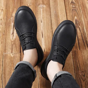 GOODRSSON Casual Leather Shoes Men Lace Up Soft Cowhide Comfortable Breathable Brush Shoes Toe Fashion Tide Leather Shoes Male
GOODRSSON Casual Leather Shoes Men Lace Up Soft Cowhide Comfortable Breathable Brush Shoes Toe Fashion Tide Leather Shoes Male