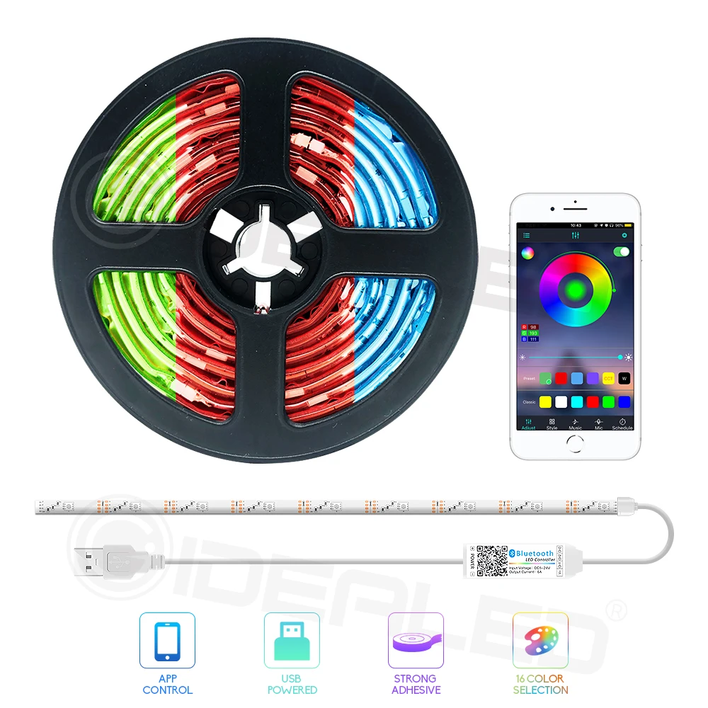 RGB TV Led Strip lights APP Color Changeable for 40-60 inch HDTV 6.6ft USB Powered 5V LED Strip with RF Remote,TV Backlight Kit
RGB TV Led Strip lights APP Color Changeable for 40-60 inch HDTV 6.6ft USB Powered 5V LED Strip with RF Remote,TV Backlight Kit