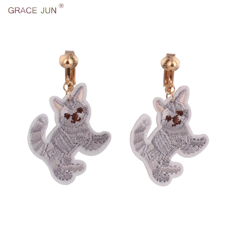 GRACE JUN Clip on Earrings for Girl Fashion Party Wedding Embroidery Cat Without Pierced Earrings Luxury Jewelry Accessory New
GRACE JUN Clip on Earrings for Girl Fashion Party Wedding Embroidery Cat Without Pierced Earrings Luxury Jewelry Accessory New
