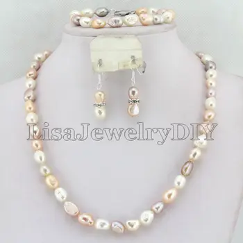 Multicolor 8-9mm Nature Freshwater Pearl Beads Jewelry Set Fashion Party Wedding Bridal Jewelry HD5164
Multicolor 8-9mm Nature Freshwater Pearl Beads Jewelry Set Fashion Party Wedding Bridal Jewelry HD5164