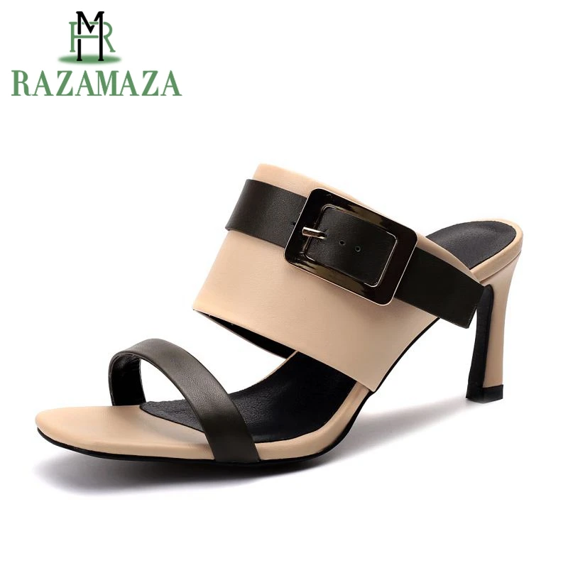 ZALAVOR Women'S Sandals Quality Real Leather Summer Beach Shoes For Women Casual Buckle High Heels Slippers Shoes Size 33-42
ZALAVOR Women'S Sandals Quality Real Leather Summer Beach Shoes For Women Casual Buckle High Heels Slippers Shoes Size 33-42