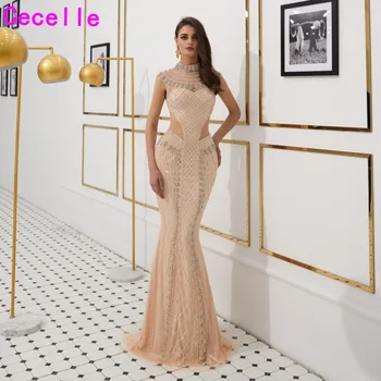 Blushing Luxury Beading Mermaid Women Evening Dresses 2019 Sleeveless Illusion Back Sexy Evening Party Gowns Elegant Sparkly
Blushing Luxury Beading Mermaid Women Evening Dresses 2019 Sleeveless Illusion Back Sexy Evening Party Gowns Elegant Sparkly